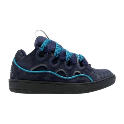 Lanvin 'Curb' suede and leather Sneakers in Navy