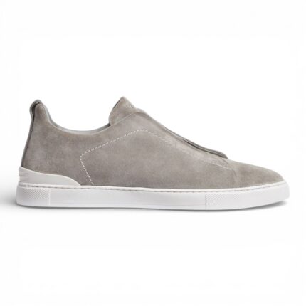 Zegna Suede Triple Stitch Grey Men's