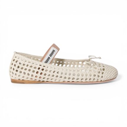 Miu Miu Woven Nappa Leather Ballerinas