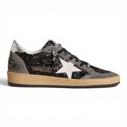 Golden Goose Women's gray and black Ball Star LTD in glitter with Skins
