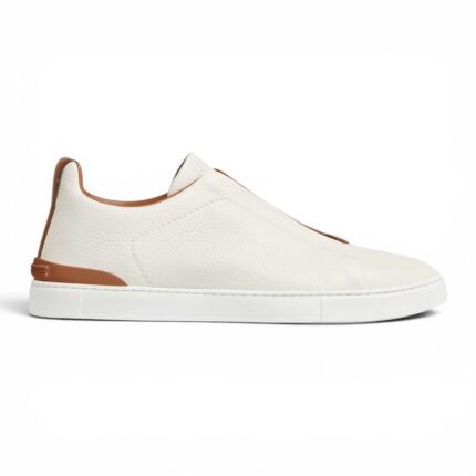 Zegna Triple Stitch Low White Deerskin