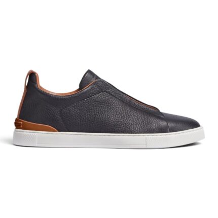 Zegna Triple Stitch Sneakers | Black Deerskin