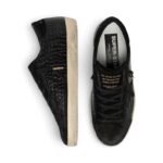 Golden Goose Super-Star LTD in black croc-print leather with black suede star and heel tab - Image 2