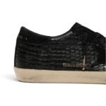 Golden Goose Super-Star LTD in black croc-print leather with black suede star and heel tab - Image 4