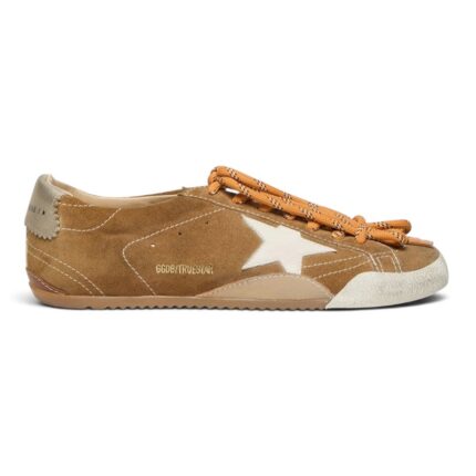 Golden Goose True-Star in tobacco-colored suede with white star