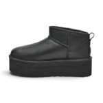 UGG UGG Classic Ultra Mini Platform Boots Black Leather - Image 3