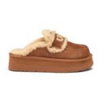 UGG Women’s Chloe Fluffy Platform Scuff - Chestnut