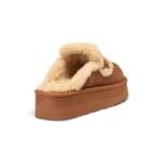 UGG Women’s Chloe Fluffy Platform Scuff - Chestnut - Image 5