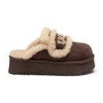 UGG Chloe Fluffy Platform Scuff - Brown