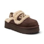 UGG Chloe Fluffy Platform Scuff - Brown - Image 2