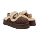 UGG Chloe Fluffy Platform Scuff - Brown - Image 3