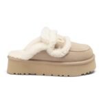 UGG Chloe Fluffy Platform Scuff - Beige
