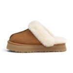 UGG Women’s Disquette Shearling Platform Slippers - Chestnut - Image 3