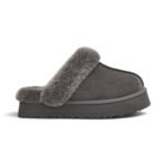 UGG Women’s Disquette Shearling Platform Slippers - Grey