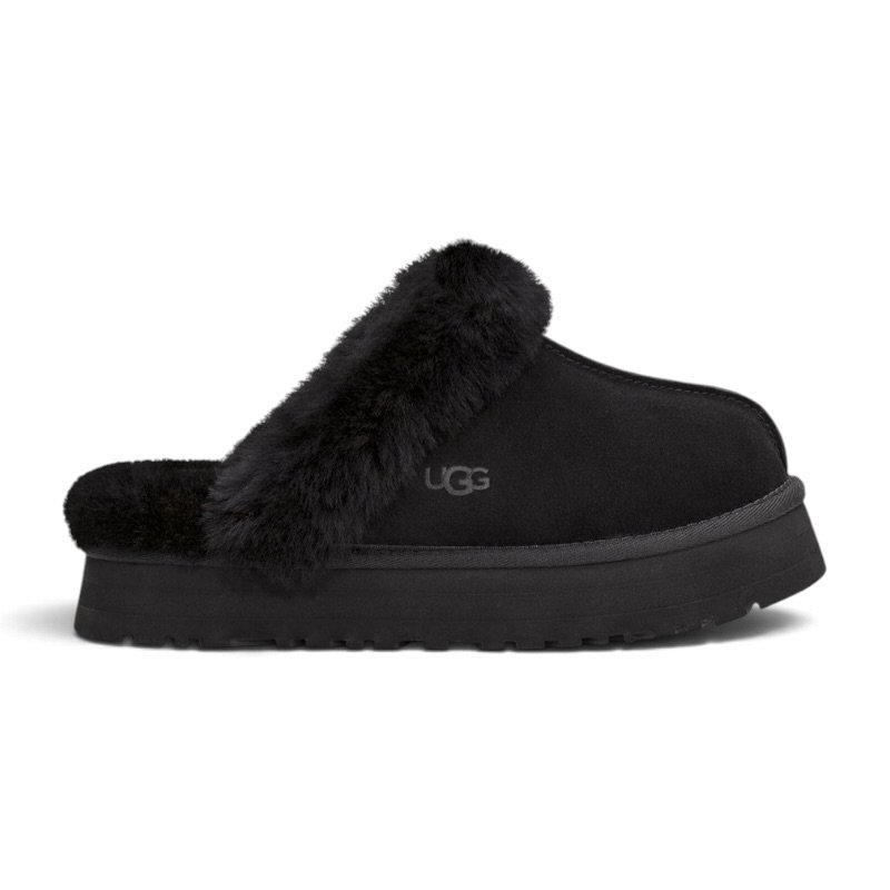 IMG_5984-Photoroom UGG Women’s Disquette Shearling Platform Slippers - Black - Image 1