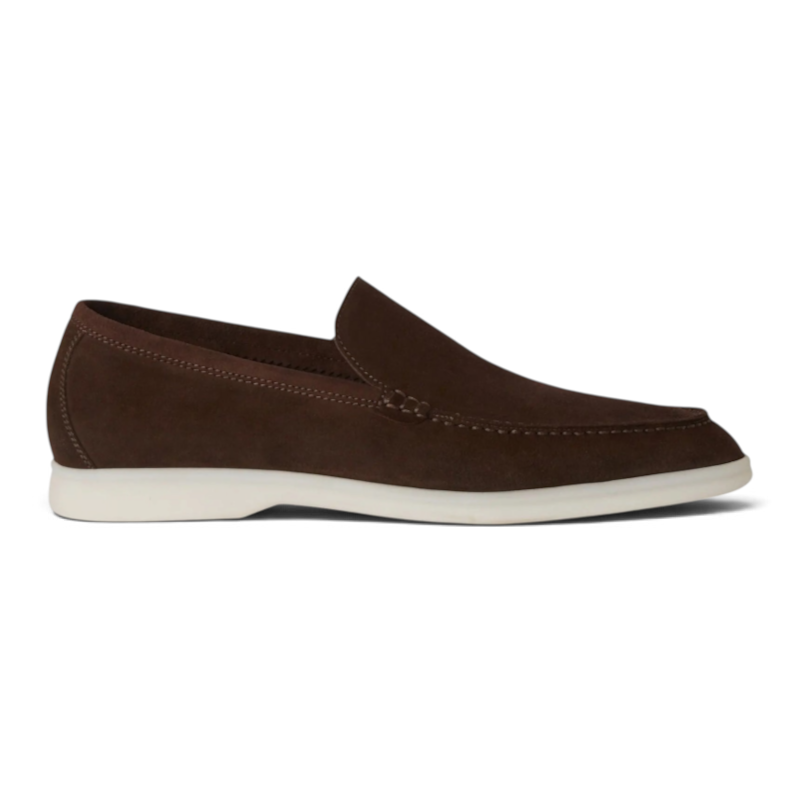 IMG_6213-Photoroom Loro Piana Summer Walk Suede Chocolate Loafers - Image 1