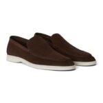 Loro Piana Summer Walk Suede Chocolate Loafers - Image 2