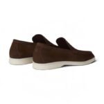Loro Piana Summer Walk Suede Chocolate Loafers - Image 4
