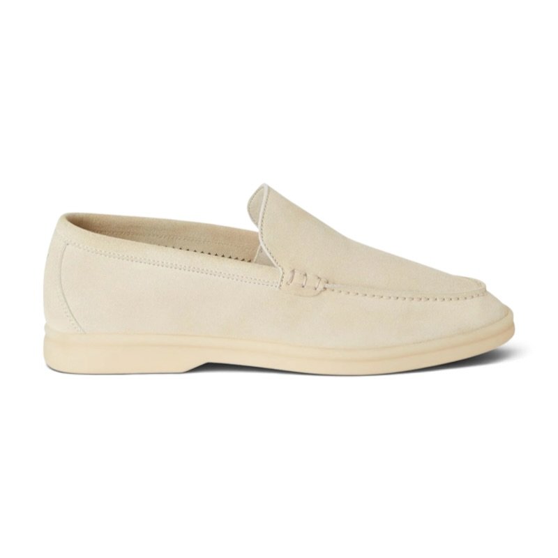 IMG_6227-Photoroom Loro Piana Summer Walk Suede Nougat Loafers - Image 1