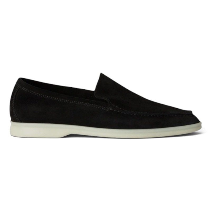 IMG_6239-Photoroom-Photoroom Loro Piana Summer Walk Suede Black Loafers - Image 1