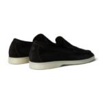 Loro Piana Summer Walk Suede Black Loafers - Image 3