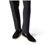 Loro Piana Summer Walk Suede Black Loafers - Image 7