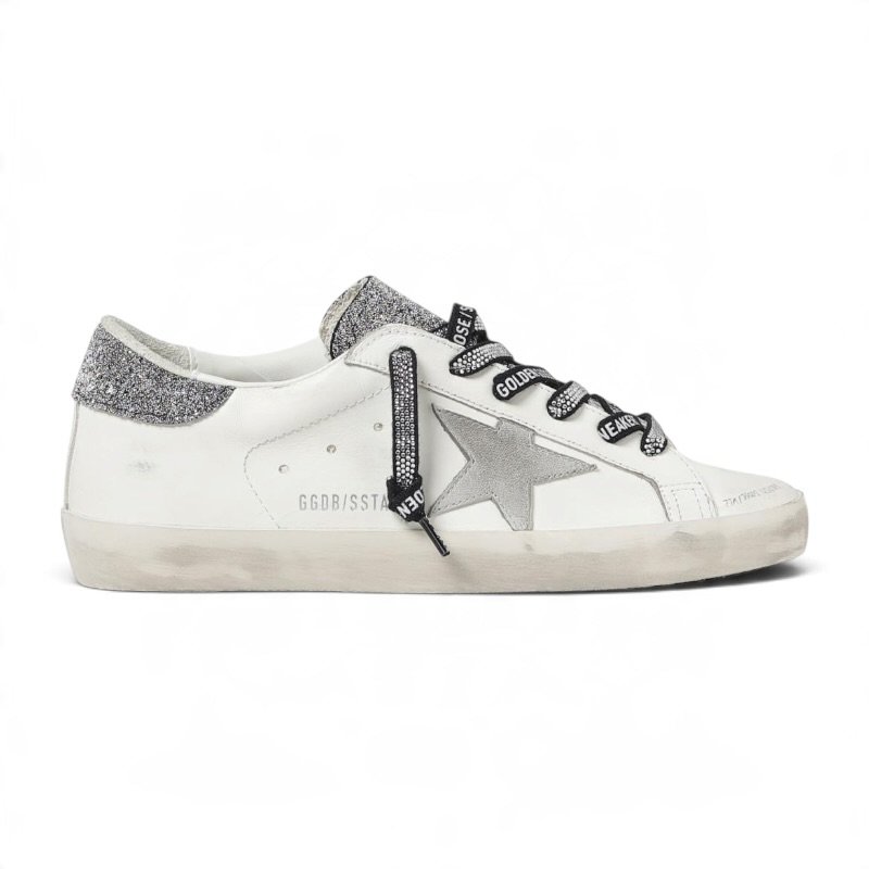 IMG_6364-Photoroom GOLDEN GOOSE Super-Star Lace-Up Sneakers With Crystal Embellishments - White - Image 1