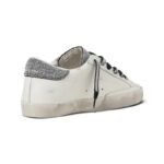GOLDEN GOOSE  Super-Star Lace-Up Sneakers With Crystal Embellishments - White - Image 4