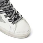 GOLDEN GOOSE  Super-Star Lace-Up Sneakers With Crystal Embellishments - White - Image 3