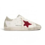 GOLDEN GOOSE Superstar Sneaker in White, Ice, & Red