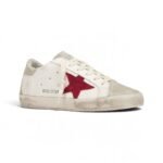 GOLDEN GOOSE Superstar Sneaker in White, Ice, & Red - Image 2