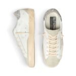 Golden Goose Women's Super-Star with gray star and silver glitter heel tab - Image 4