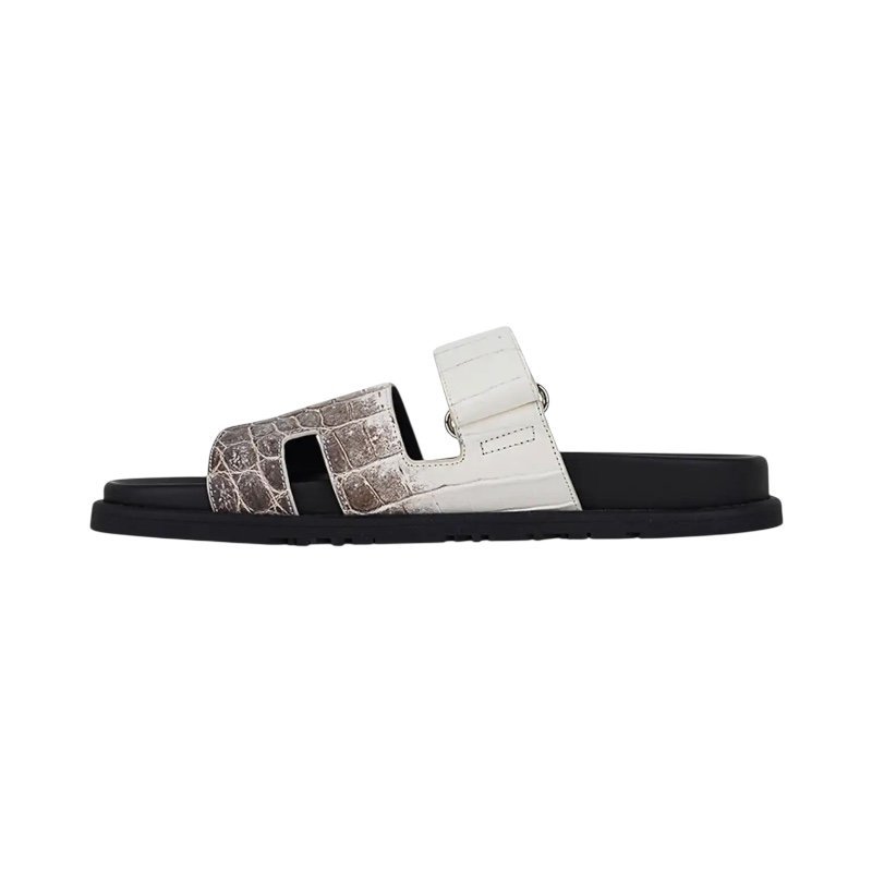 Hermes Himalaya Crocodile Chypre Slingback Flat Sandals - Image 2