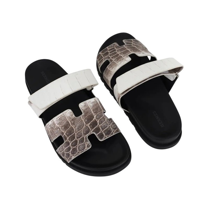 Hermes Himalaya Crocodile Chypre Slingback Flat Sandals - Image 4